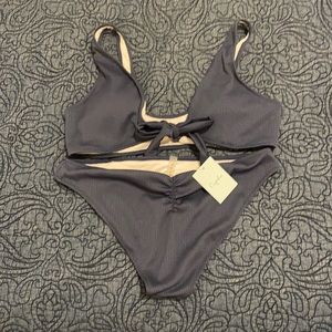 NWT Cupshe two piece bathing suit bikini blue